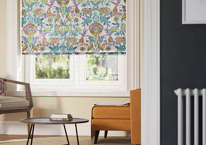 Bangalore Faux Silk, Azure Glow - Motorised Roman Blind - Image 5